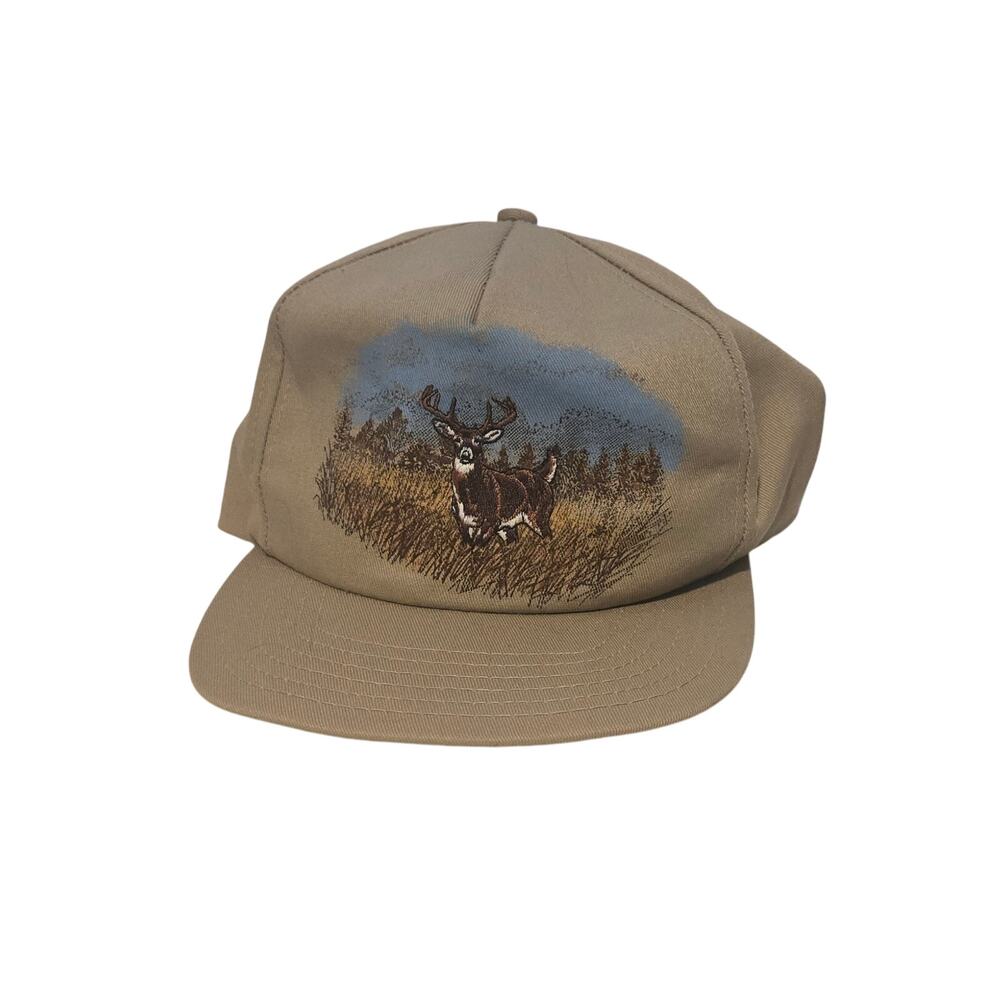 Vintage Embroidered Buck Deer Snapback Hat